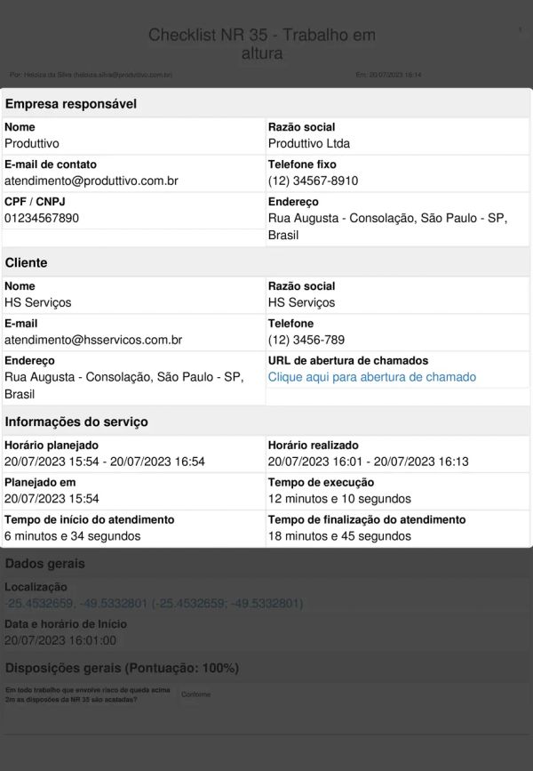 Checklist NR 35 Cabeçalho