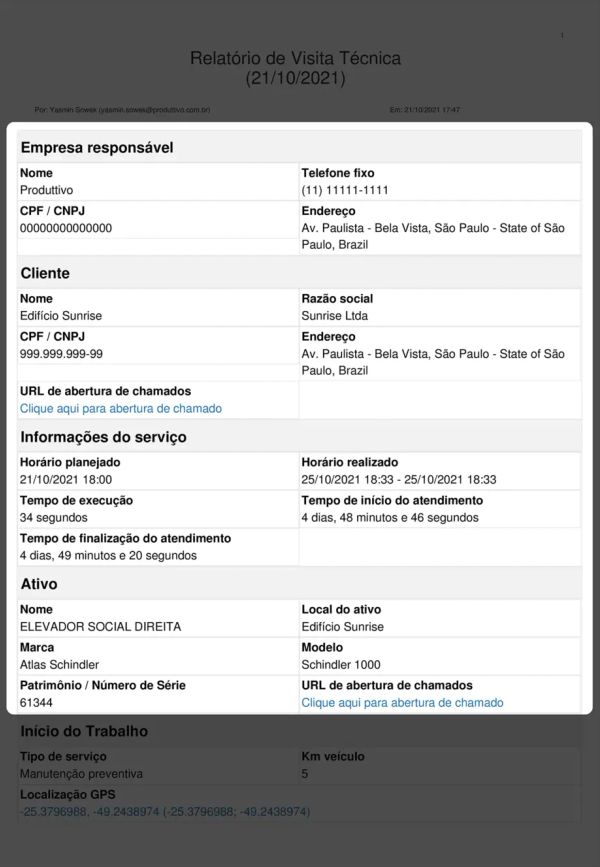 Relatório de Visita Técnica Cabeçalho