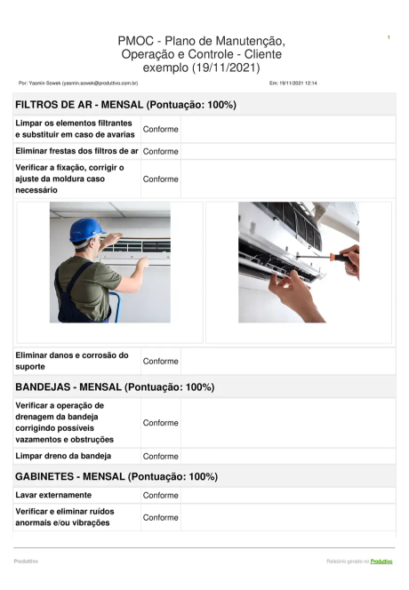 Modelo de PMOC gerado no Produttivo
