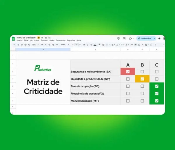 Planilha: Matriz de Criticidade