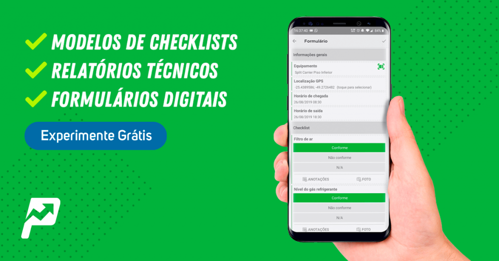 Modelos de checklists, relatórios técnicos e formulários digitais para usar em sistema integrado! 