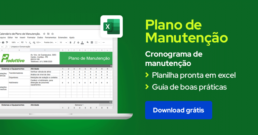 Banner convidando a baixar gratuitamente um plano de manutenção