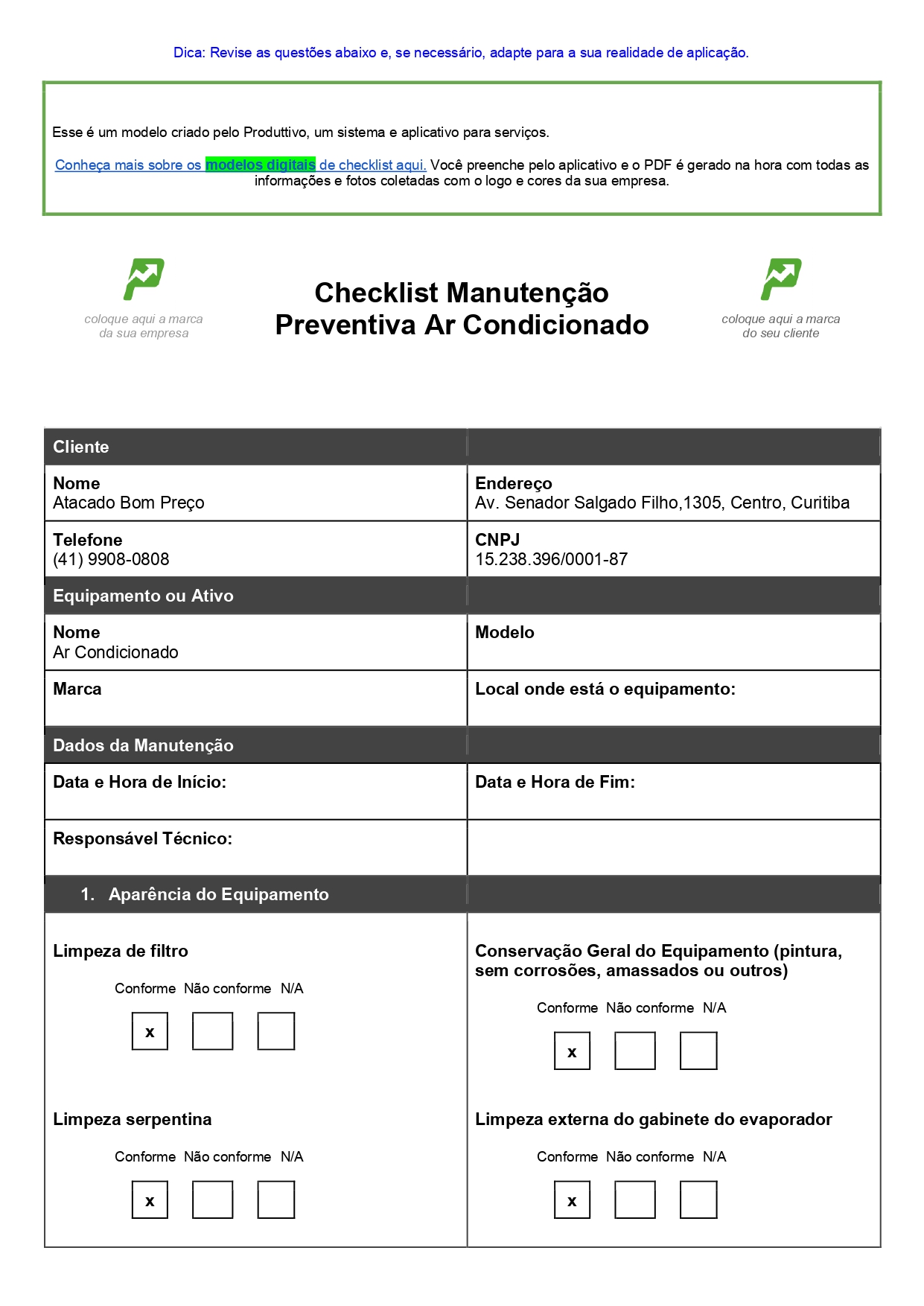 laudo técnico de ar condicionado