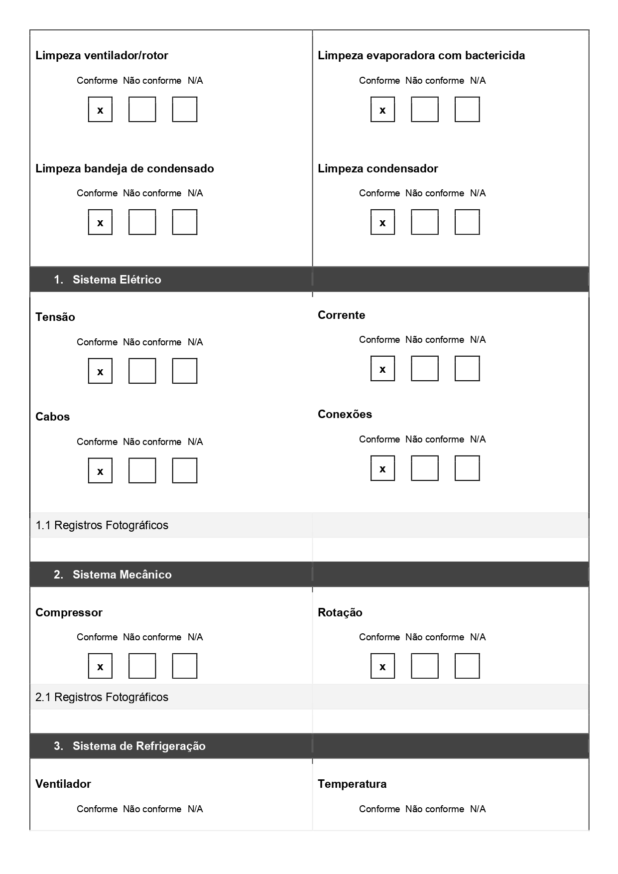 laudo técnico de ar condicionado