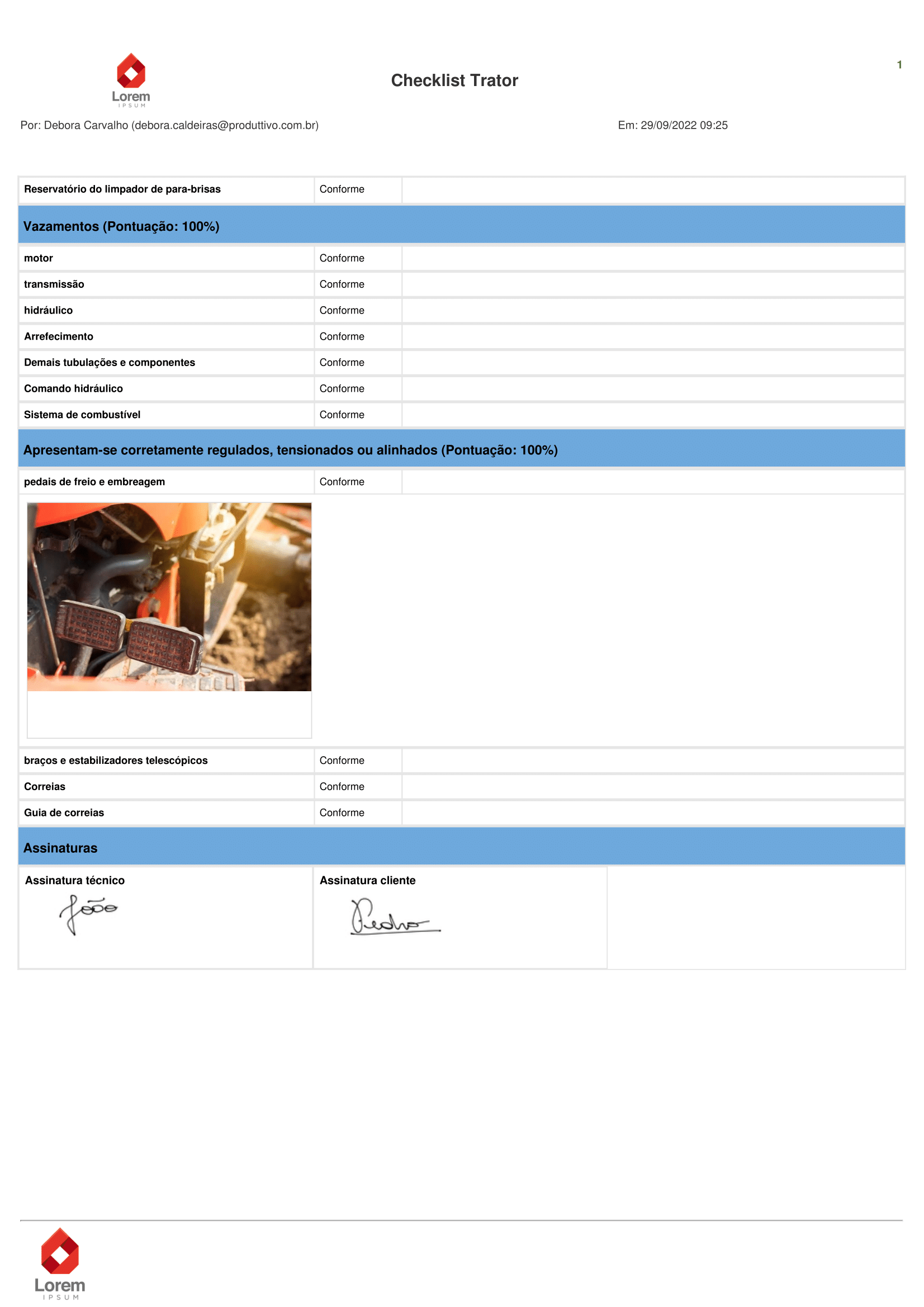 Exemplo de checklist de trator 02