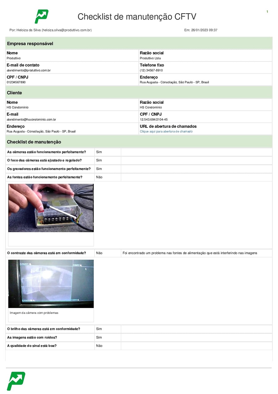 checklist de manutenção CFTV 01