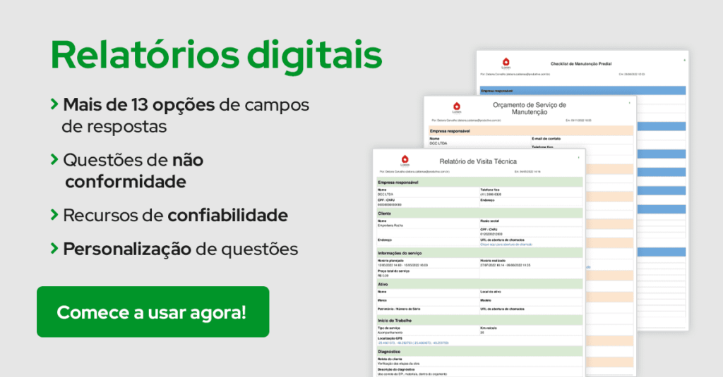 relatórios digitais para usar em aplicativo