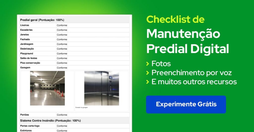 Modelo de checklist de manutenção predial digital para usar no sistema do Produttivo para administração de condomínios