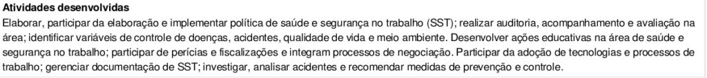 listagem de atividades desenvolvidas ordem de serviço segurança do trabalho