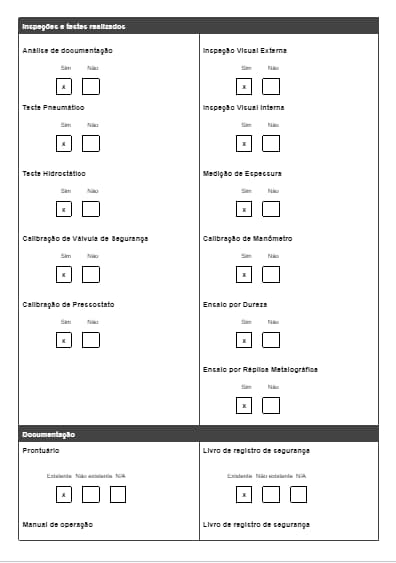 Modelo de checklist NR 13 em Word para baixar de graça, página 02