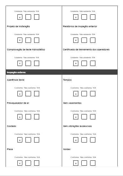 Modelo de checklist NR 13 em Word para baixar de graça, página 03