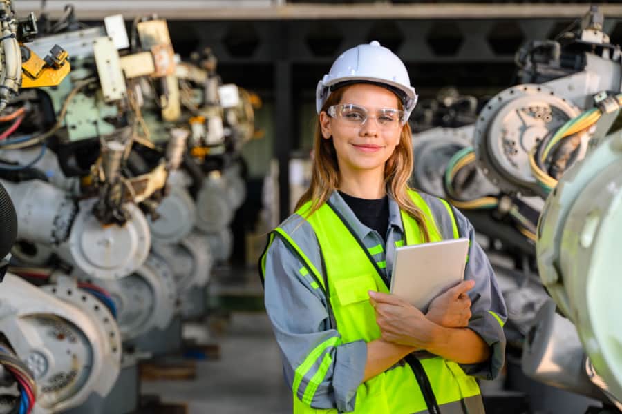 técnica realizando análises sobre a manutenção prescritiva