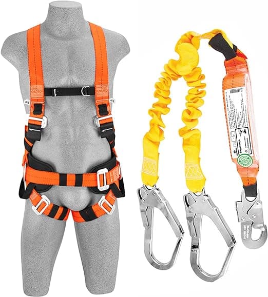 Exemplo 02 de talabarte de segurança tipo regulável e tipo Y com absorvedor de energia