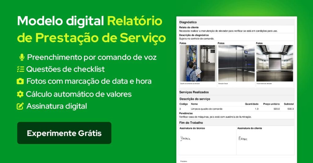 Relatório de prestação de serviços digital para usar no sistema do Produttivo
