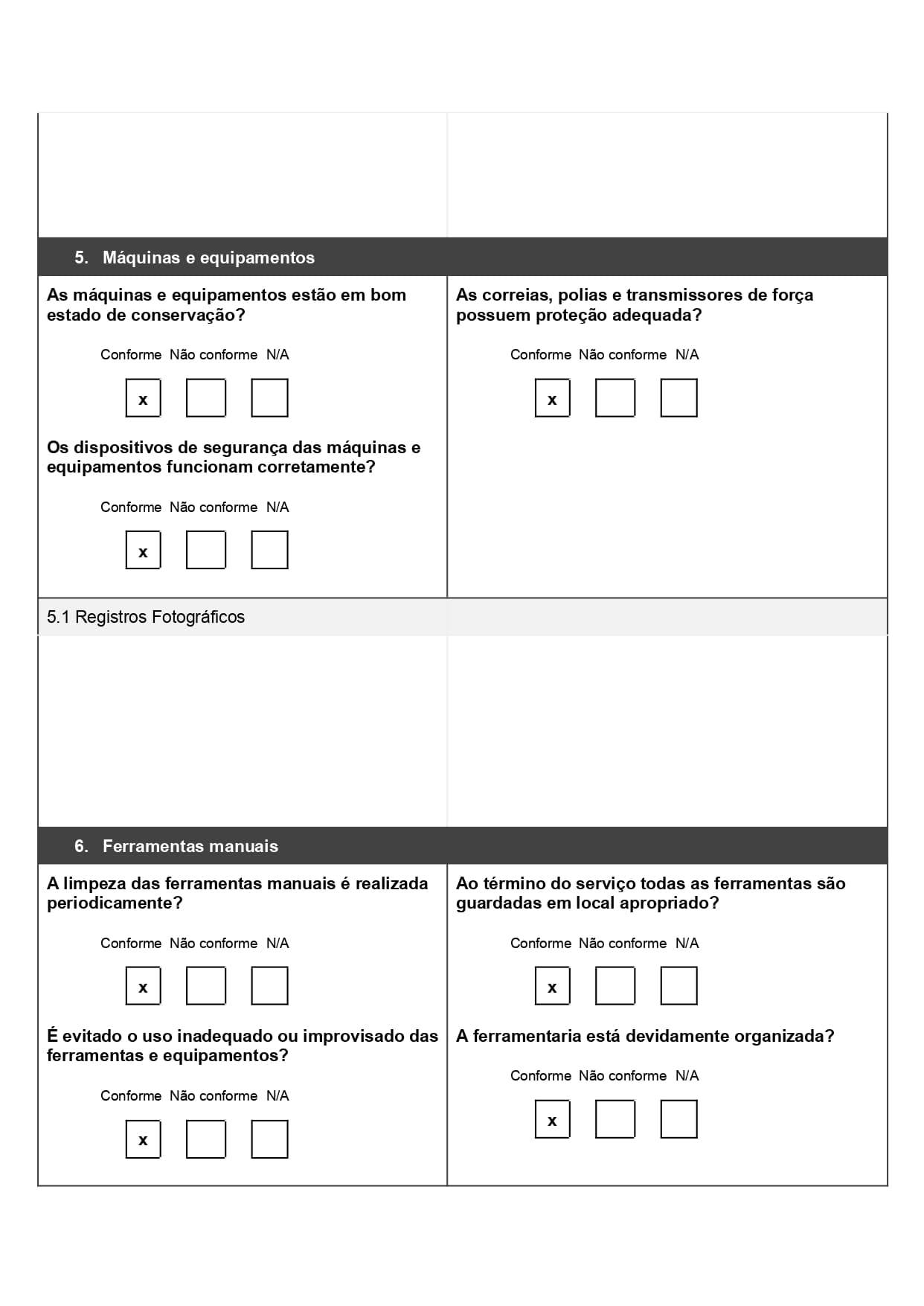 Modelo de checklist de segurança do trabalho pronto bara baixar de graça, página 04