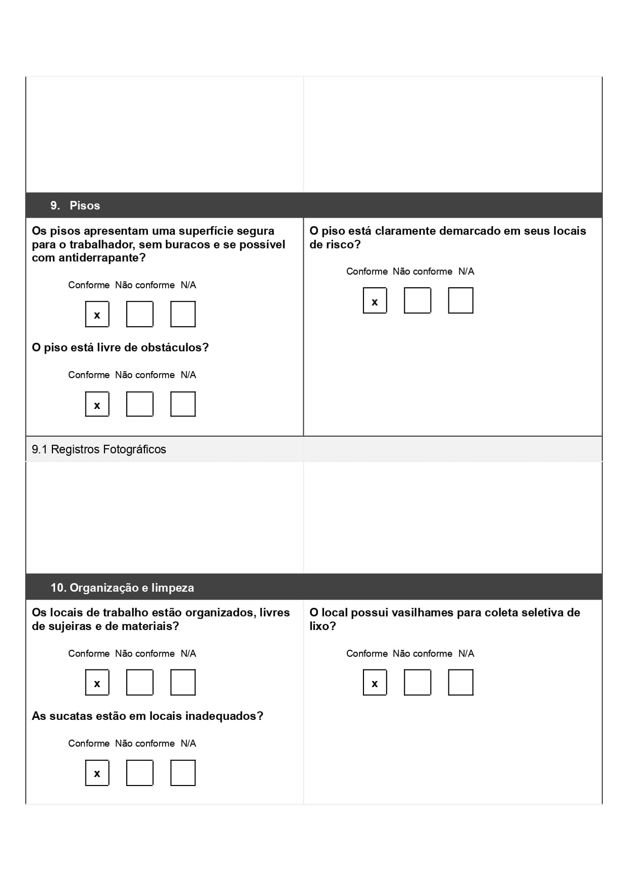 Modelo de checklist de segurança do trabalho pronto bara baixar de graça, página 06