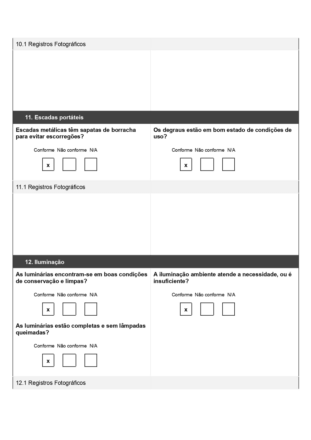 Modelo de checklist de segurança do trabalho pronto bara baixar de graça, página 07