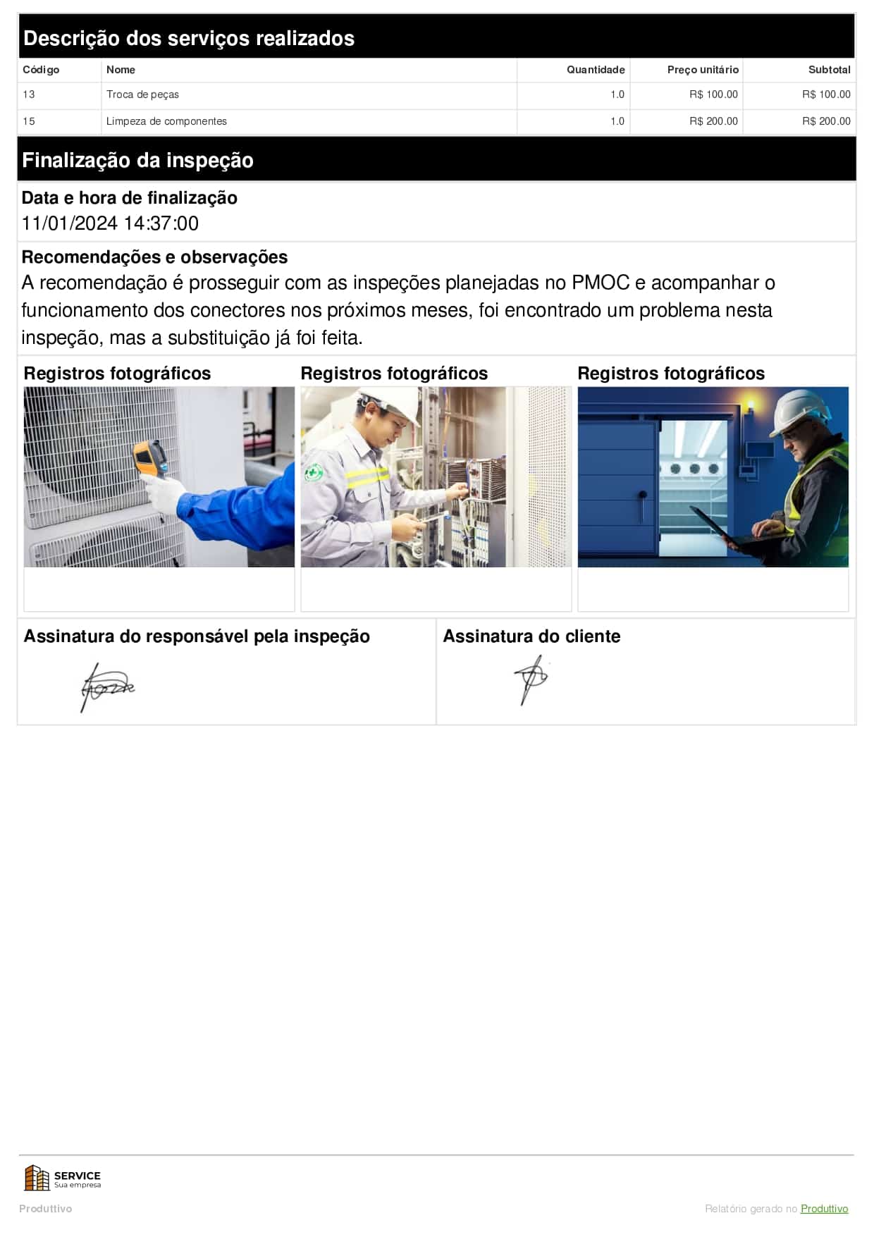Checklist de Manutenção de câmara frigorífica digital para usar no sistema do Produttivo, página 04