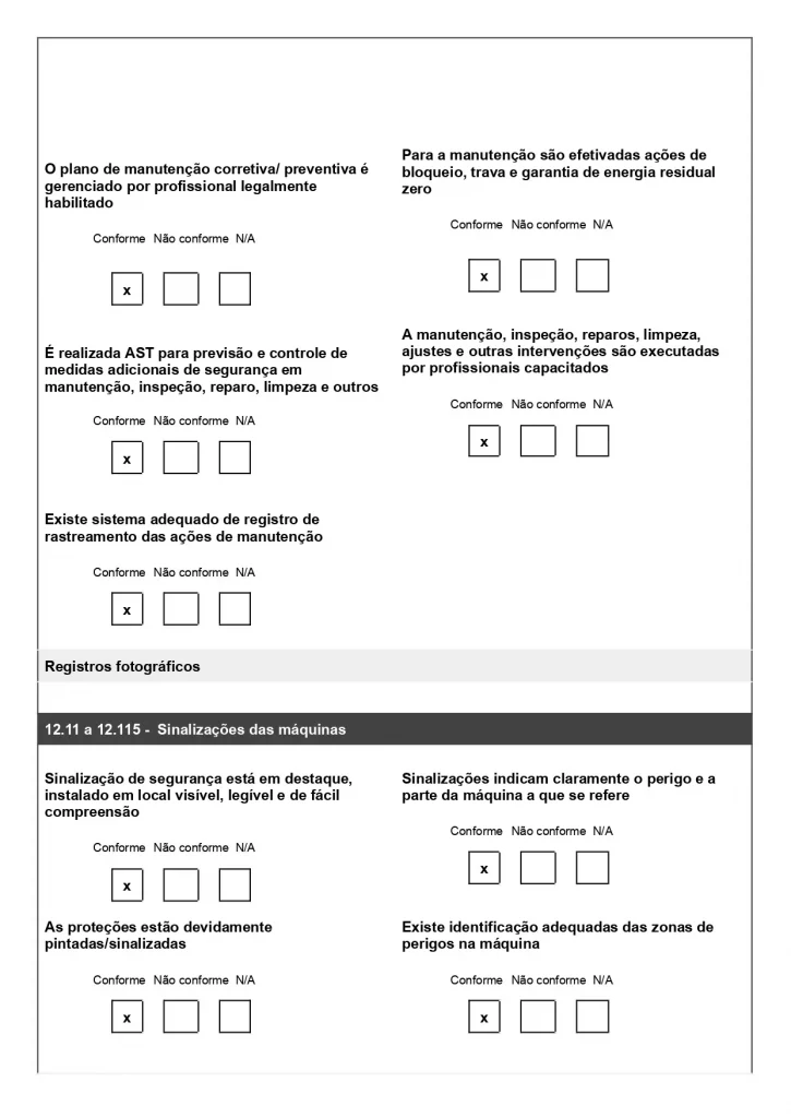 Modelo de Checklist NR 12 para baixar gratuitamente em Word 07