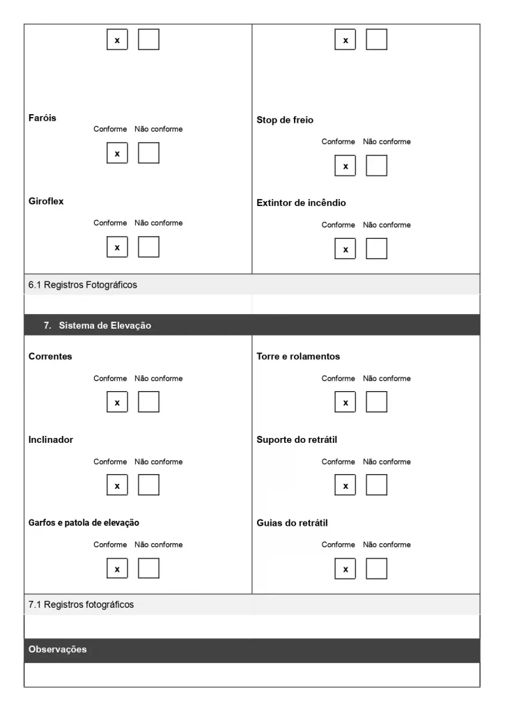 Modelo de Checklist de Empilhadeira para baixar gratuitamente em Word 04