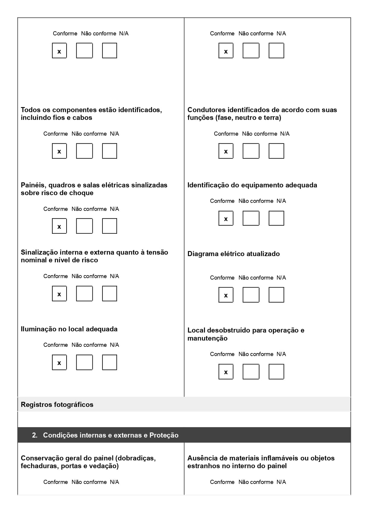 Modelo de checklist NR 10 em Word para baixar de graça 02