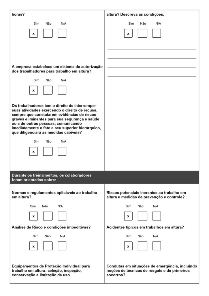Modelo de checklist NR 35 em Word para baixar de graça 03