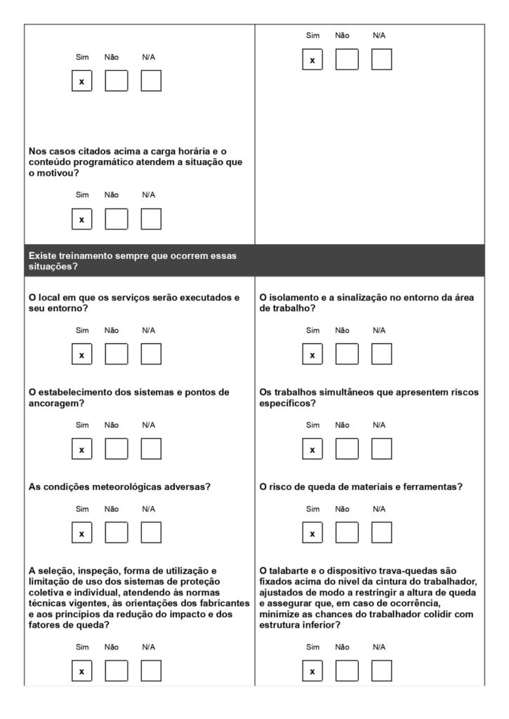 Modelo de checklist NR 35 em Word para baixar de graça 04