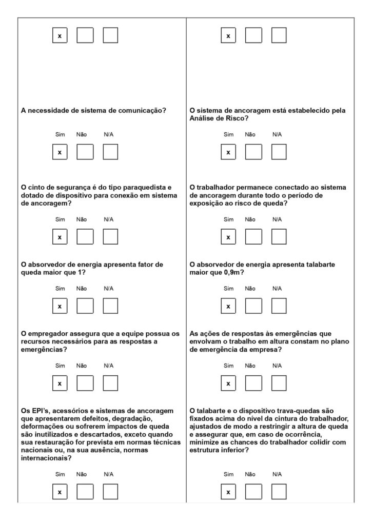 Modelo de checklist NR 35 em Word para baixar de graça 06