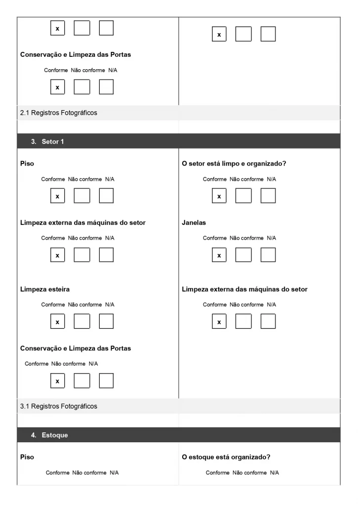 Modelo de checklist de Limpeza predial em word para baixar gratuitamente 02