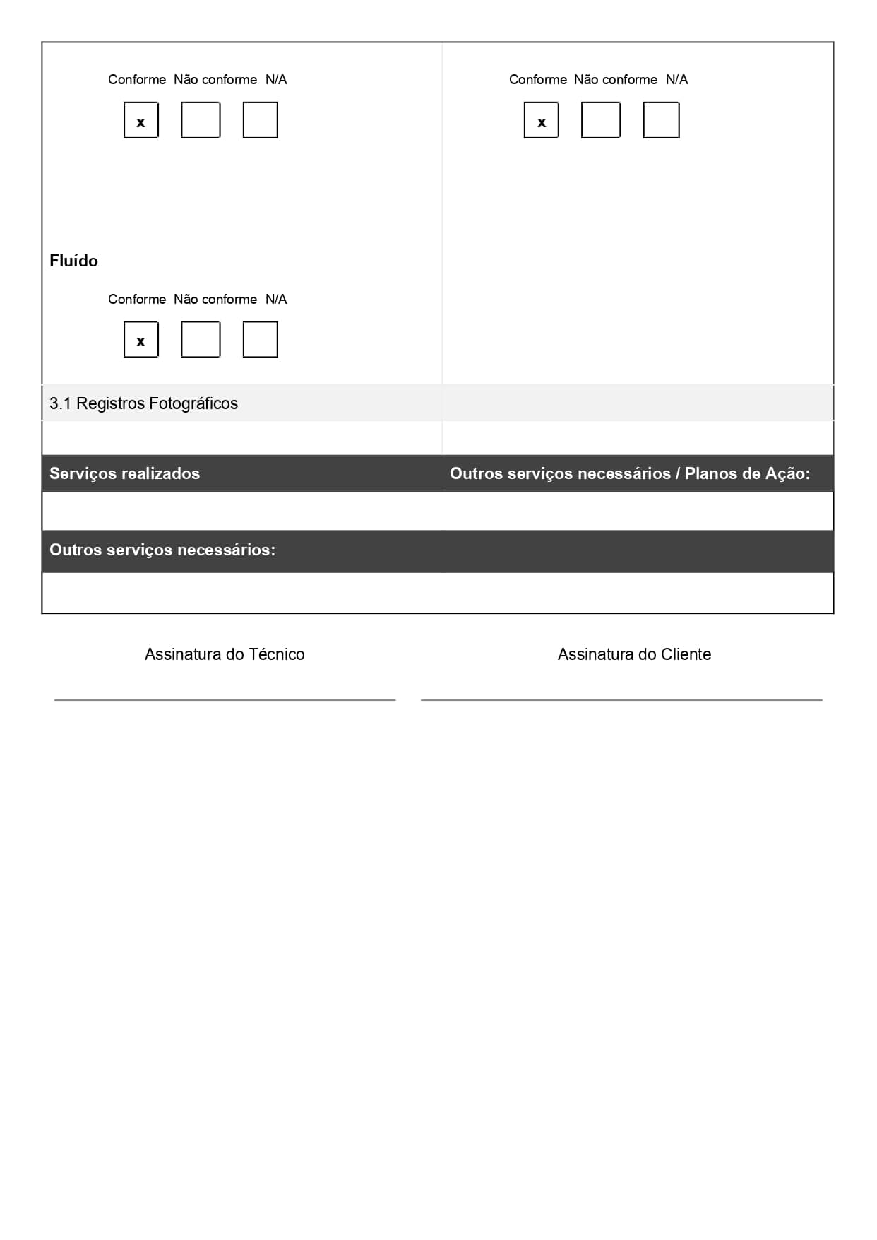 Checklist de manutenção de refrigeração em Word para baixar de graça 03