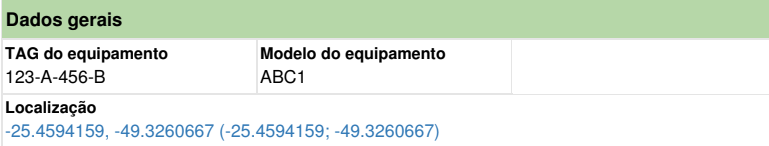 Exemplo de ordem de serviço telecom com dados gerais do equipamento