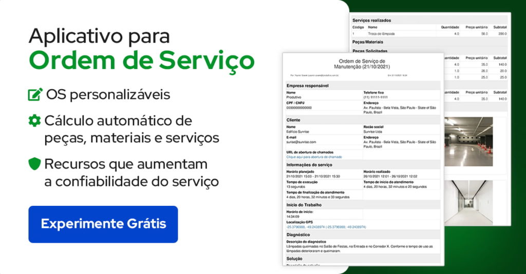 Banner convidando a conhecer o app Ordem de Serviço Produttivo