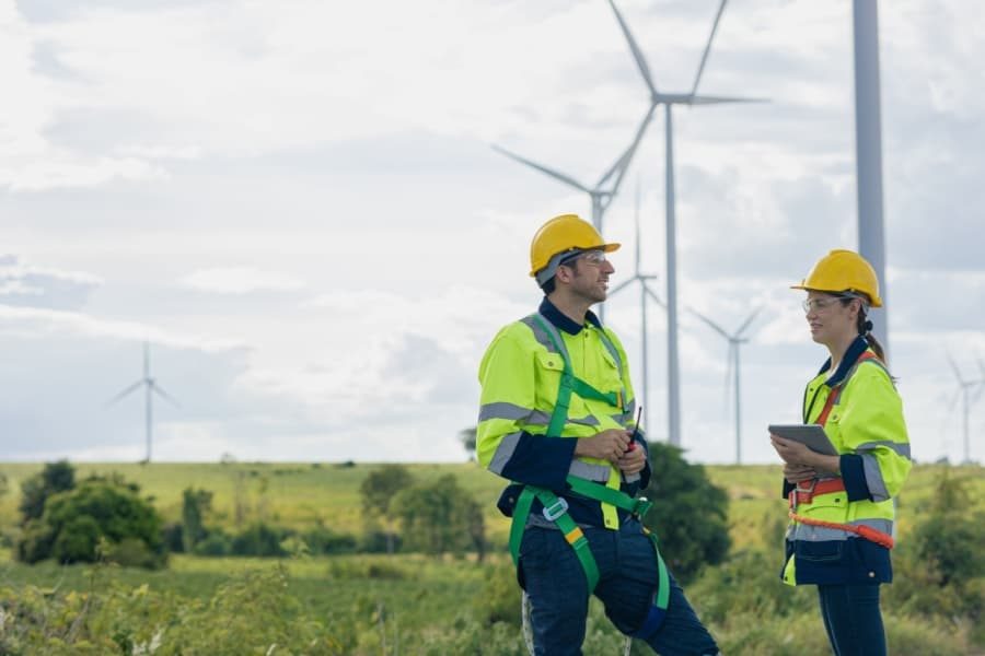 Imagem de um técnico com roupas de serviço