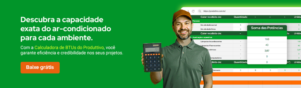 Baixe grátis a calculadora de BTUs