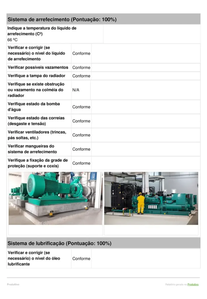 checklist de manutenção de geradores de energia 2
