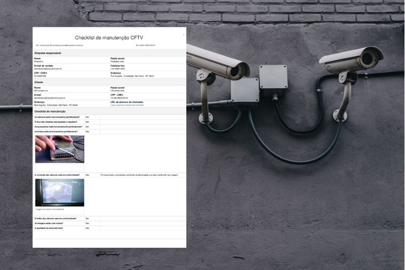 imagem ilustrativa laudo tecnico de vistoria em cftv