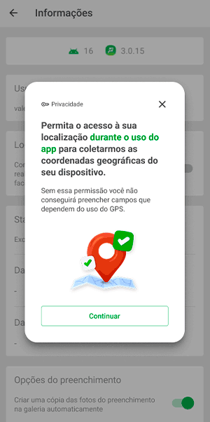 visão mapa no app produttivo para gestão de equipes externas