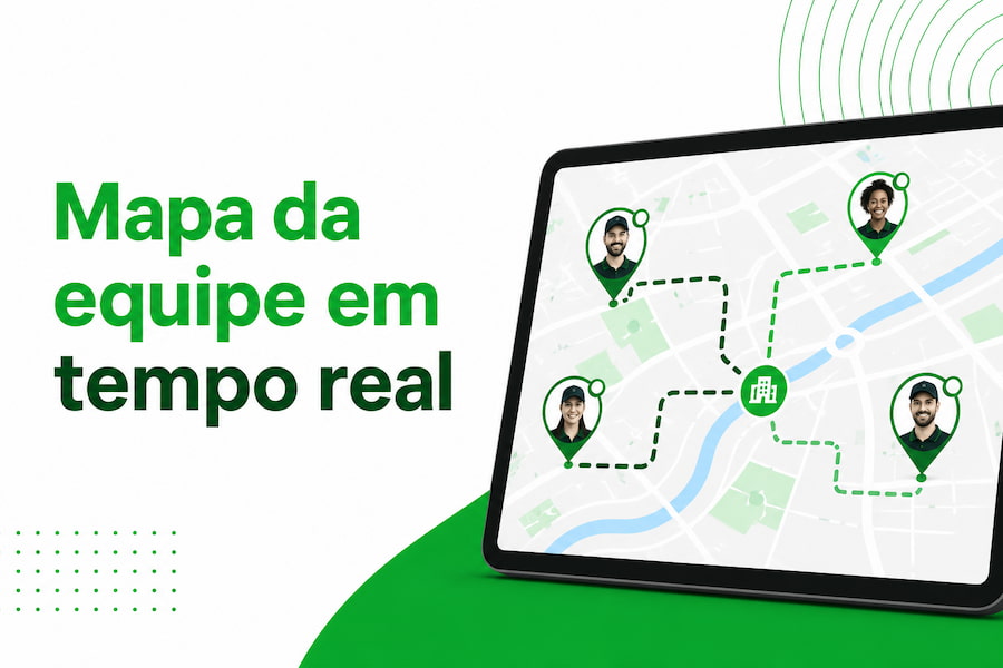 mapa da equipe em tempo real