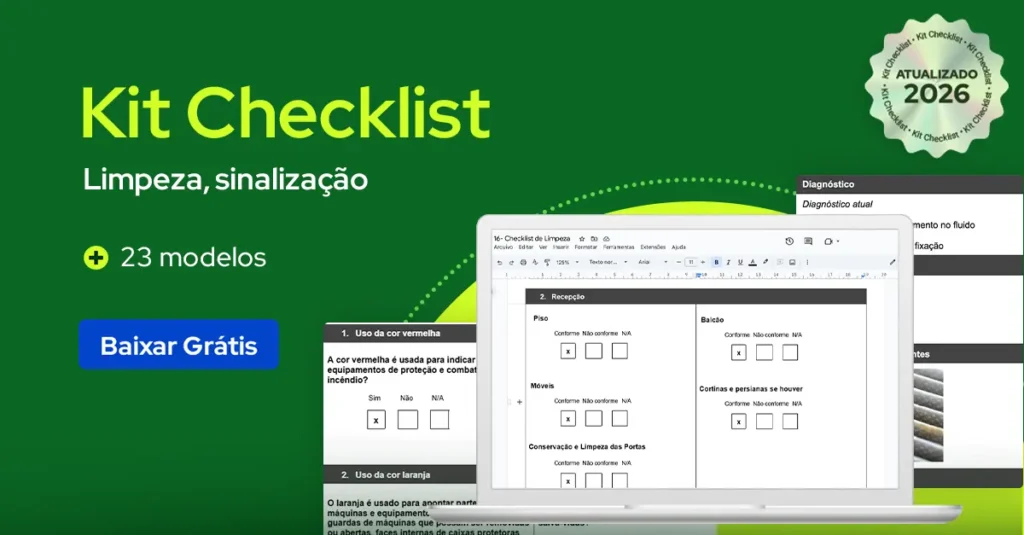 Kit Checklist - limpeza + sinalização