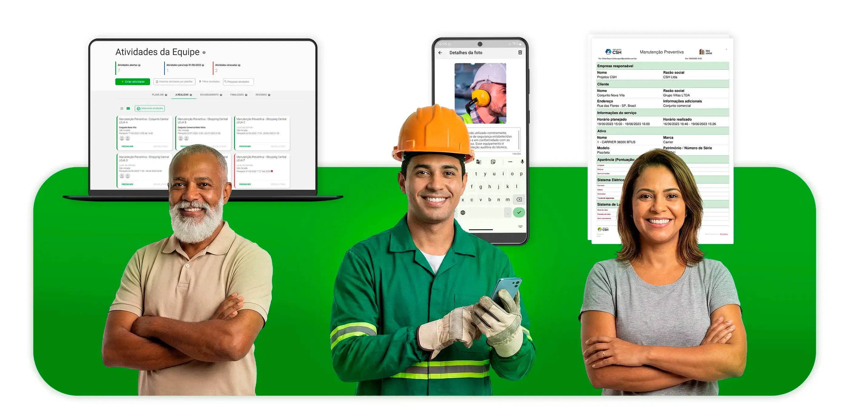 Gestor, Técnico e Cliente